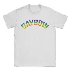 Gaybow Rainbow Word Art Gay Pride t-shirt Shirt Tee Gift Unisex - White