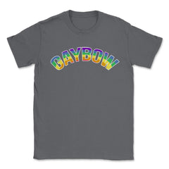 Gaybow Rainbow Word Art Gay Pride t-shirt Shirt Tee Gift Unisex - Smoke Grey