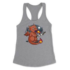 Baby Dragon Roasting Marshmallows In Forest For Fantasy Fans design - Heather Grey