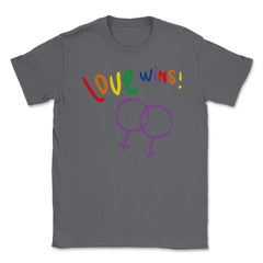 Love wins! Women t-shirt Gay Pride Month Shirt Tee Gift Unisex T-Shirt - Smoke Grey