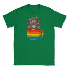 Bear Rainbow Flag Bears Cup Gay Pride graphic Unisex T-Shirt - Green