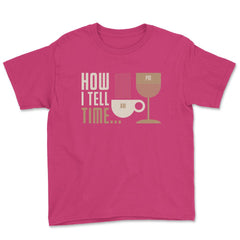 How I Tell Time Coffee or Wine Retro Funny Design Gift product Youth - Heliconia