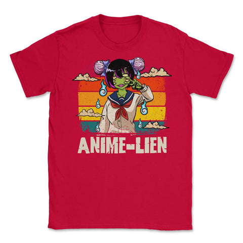 Halloween Cute Anime Alien Cosplay Manga Character Gift Unisex T-Shirt - Red