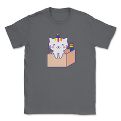 Caticorn Rainbow Gay Pride product Unisex T-Shirt - Smoke Grey