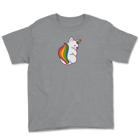 Rainbow Pride Flag Fantasy Creature Gay product Youth Tee - Grey Heather
