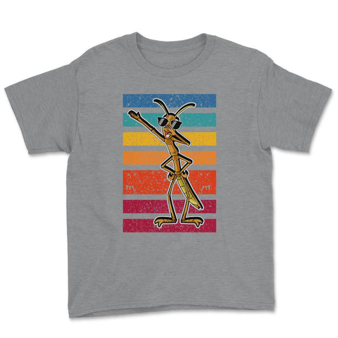 Dabbing Stick Bug Funny Insect Dancing Retro Style Humor graphic - Grey Heather
