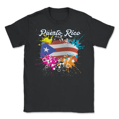 Puerto Rico Flag Vintage Style Boricua design by ASJ product - Unisex T-Shirt - Black