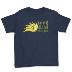 Bananas are My Spirit Fruit Funny Humor product Youth Tee - Navy