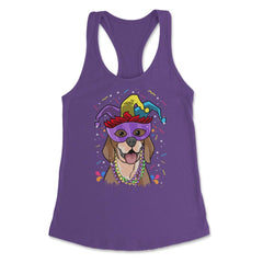 Mardi Gras Beagle with Jester hat & masquerade mask Funny product - Purple