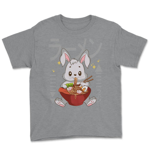 Bunny eating Ramen Cute Kawaii Rabbit Eating Noodles Gift product - Grey Heather