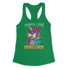 Mardi Gras Unicorn with Masquerade Mask Funny product Women's - Kelly Green
