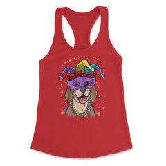 Mardi Gras Beagle with Jester hat & masquerade mask Funny product - Red