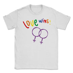 Love wins! Women t-shirt Gay Pride Month Shirt Tee Gift Unisex T-Shirt - White