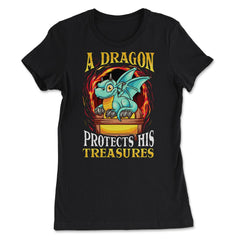 A Dragon Protects His Treasures Mythical Creature Funny graphic - Women's Tee - Black
