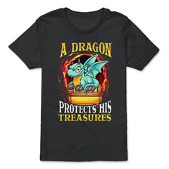A Dragon Protects His Treasures Mythical Creature Funny graphic - Premium Youth Tee - Black