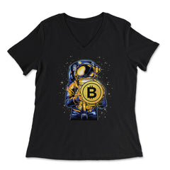Bitcoin Astronaut Theme For Crypto Fans or Traders Gift product - Women's V-Neck Tee - Black