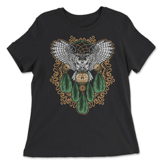 Owl Dreamcatcher Boho Mystical Hand-Drawn Design product - Women's Relaxed Tee - Black