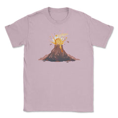 Funny Bitcoin Symbol Coming out of a Volcano for Crypto Fans graphic - Light Pink