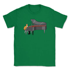 Funny Cat Playing Piano Pianist Music Instrument Cat Lover design - Green
