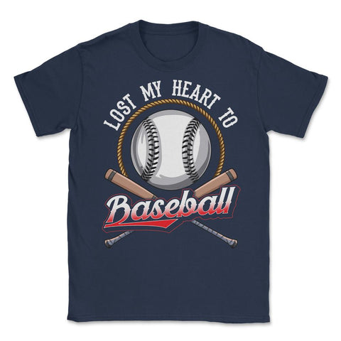 Baseball Lost My Heart to Baseball Lover Sporty Players product - Navy