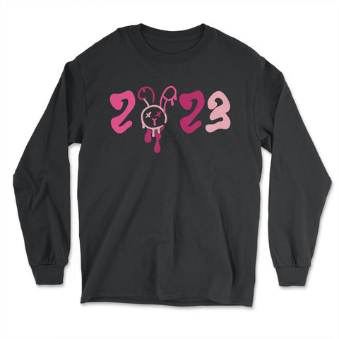 Chinese New Year of the Rabbit 2023 Pastel Goth Aesthetic graphic - Long Sleeve T-Shirt - Black