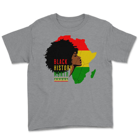 Black History Month Afro-American Pride Female Retro Vintage print - Grey Heather