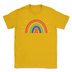 Bohemian Rainbow & Pi Symbol For A Happy PI Day Math Teacher graphic - Gold