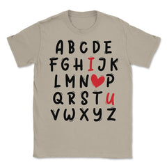 ABC I Love U Heart Valentine's Day I Love You Alphabet design Unisex - Cream