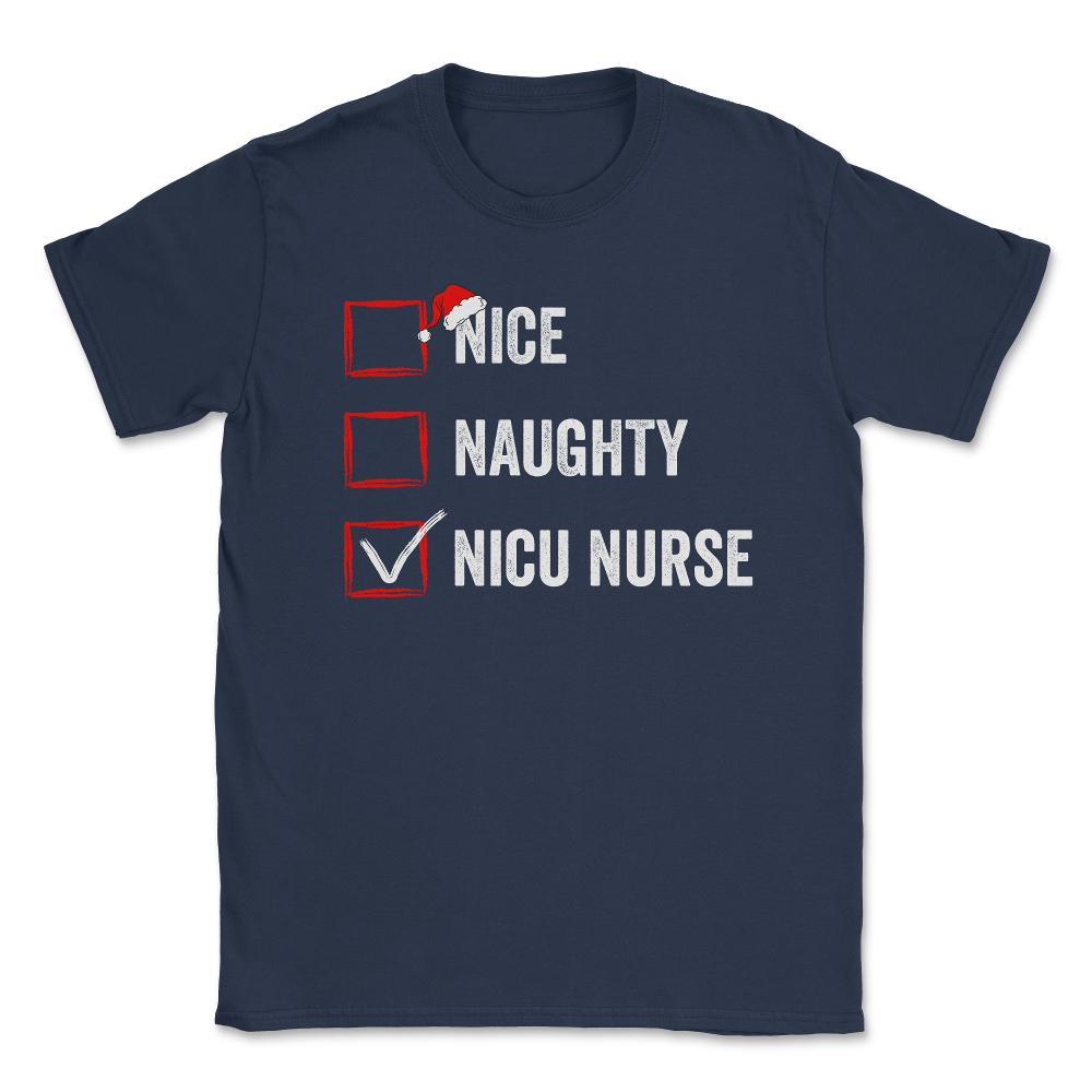 Nice Naughty NICU Nurse Funny Christmas List for Santa Claus design - Navy