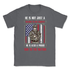 Proud Son to the Nation US Military Soldier with a Rifle graphic - Smoke Grey