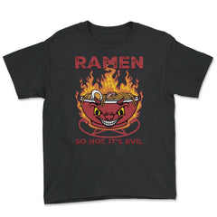 Devil Ramen Bowl Halloween Spicy Hot Graphic print - Youth Tee - Black
