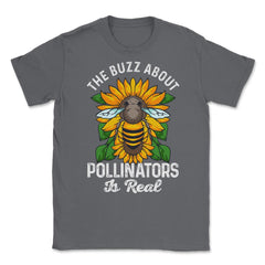 Pollinator Bee & Sunflowers Cottage Core Aesthetic print Unisex - Smoke Grey