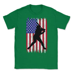 Baseball Pitcher Player American Flag USA Distressed Vintage design - Green