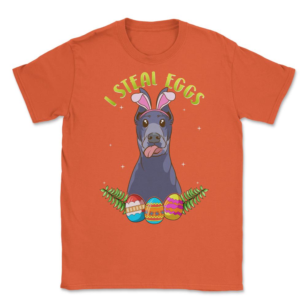 Easter Doberman Pinscher with Bunny Ears Funny I steal eggs product - Orange