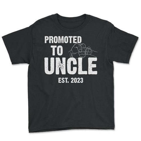 Funny Promoted To Uncle Est 2023 Soon To Be Uncle design Youth Tee - Black