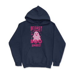 Breast Cancer Is Boo Sheet Ghost Print print - Hoodie - Navy