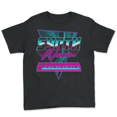 Synthwave Piano Retro Vaporwave 1980s & 1990s Aesthetic print - Youth Tee - Black