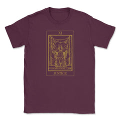 Justice Tarot Card XI Retro Vintage Line Art print Unisex T-Shirt