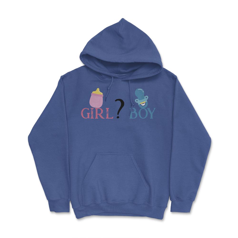 Funny Girl Boy Baby Gender Reveal Announcement Party product Hoodie - Royal Blue