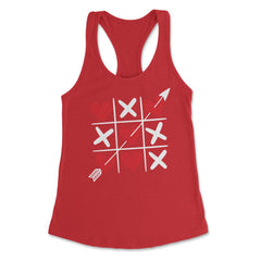Tic Tac Toe Valentine's Day XOXO Hearts & Crosses graphic Women's - Red