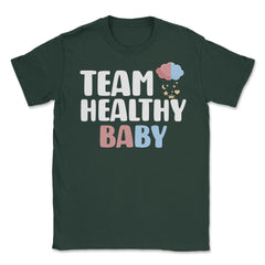 Funny Team Healthy Baby Boy Girl Gender Reveal Announcement design - Forest Green