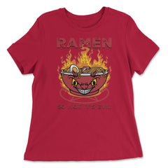 Devil Ramen Bowl Halloween Spicy Hot Graphic print - Women's Relaxed Tee - Red