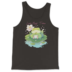 Cute Kawaii Baby Frog Napping in a Waterlily Pad graphic - Tank Top - Black