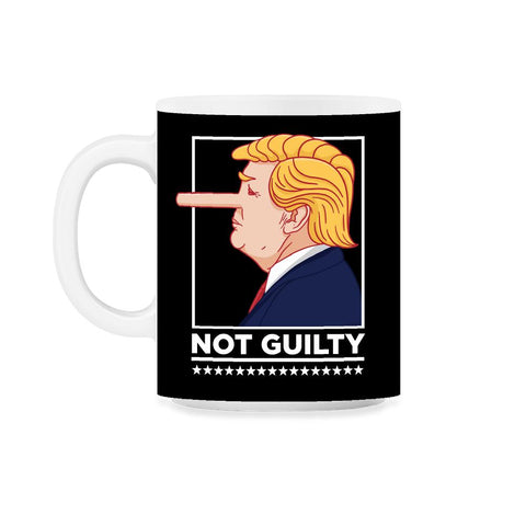 “Not Guilty” Funny anti-Trump Political Humor anti-Trump graphic 11oz - Black on White