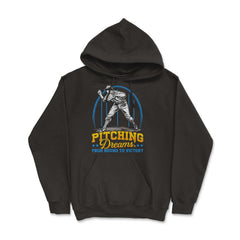 Pitchers Pitching Dreams from Mound to Victory graphic - Hoodie - Black