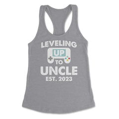 Funny Gamer Uncle Leveling Up To Uncle Est 2023 Gaming graphic - Grey Heather