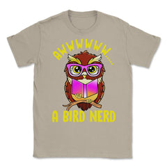 A Bird Nerd Owl Funny Humor Reading Owl print Unisex T-Shirt - Cream