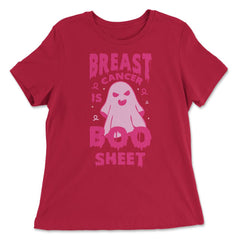 Breast Cancer Is Boo Sheet Ghost Print print - Women's Relaxed Tee - Red