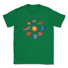 Solar System Planets Funny Planets Pluto Included Gift graphic Unisex - Green