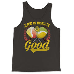 Life is Really Good with Pickleball & Paddles graphic - Tank Top - Black